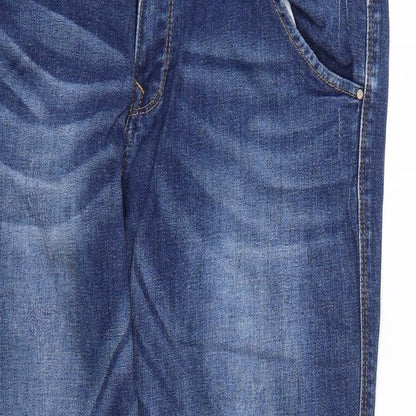 Womens UK Size 8 Diverse Regular Fit Straight Blue Jeans
