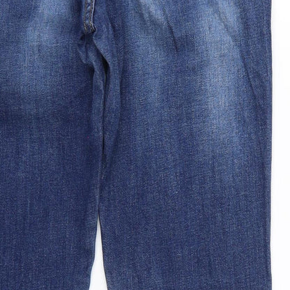 Womens UK Size 8 Diverse Regular Fit Straight Blue Jeans