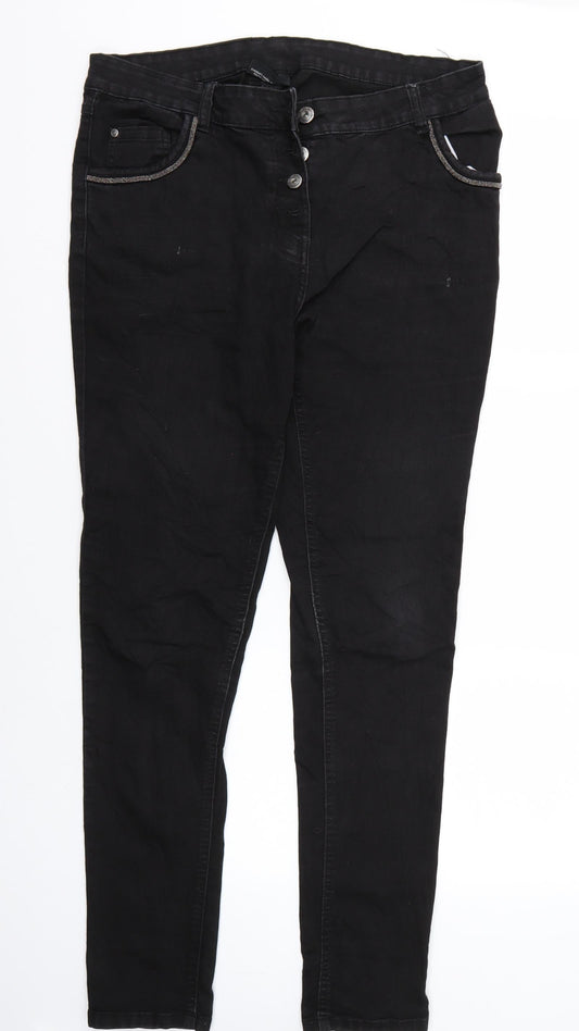 Womens UK Size 44 Gina Regular Fit Straight Black Jeans