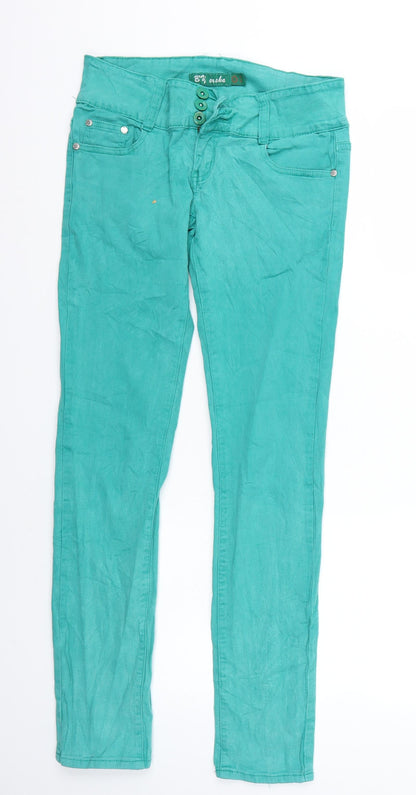 Womens UK Size M By Sasha Regular Fit Straight Green Jeans