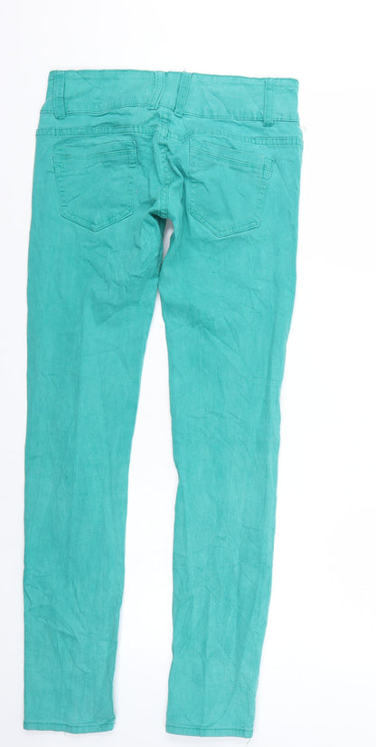 Womens UK Size M By Sasha Regular Fit Straight Green Jeans