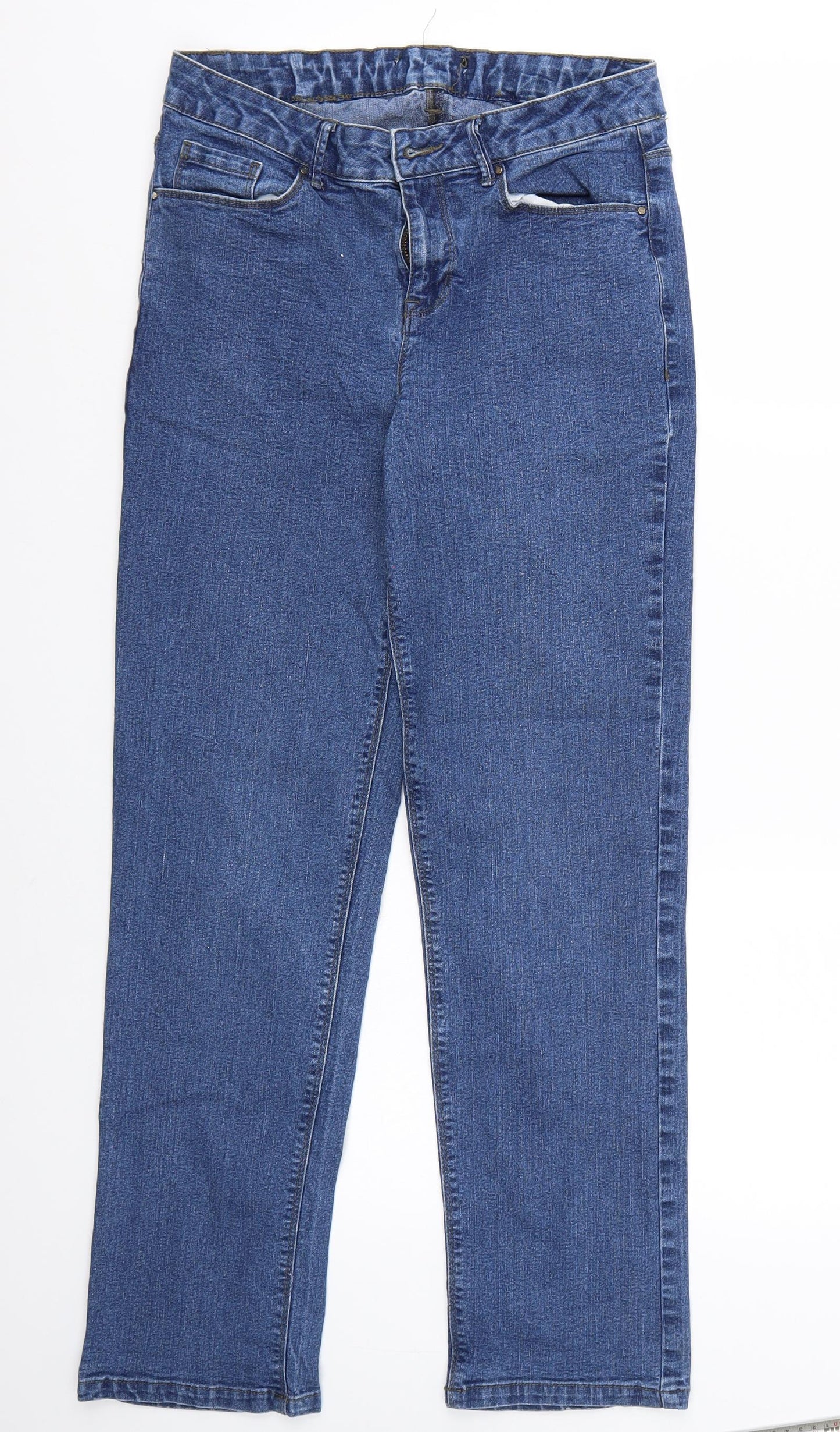 Peacocks Womens Blue  Rayon Straight Jeans Size 30 L29 in