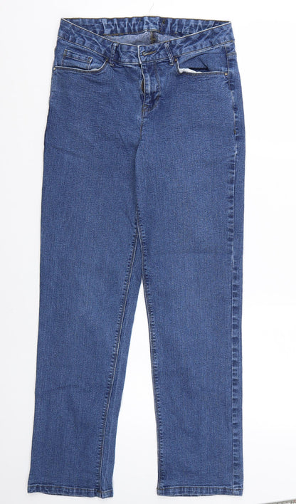 Peacocks Womens Blue  Rayon Straight Jeans Size 30 L29 in