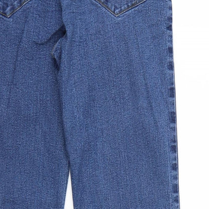Peacocks Womens Blue  Rayon Straight Jeans Size 30 L29 in