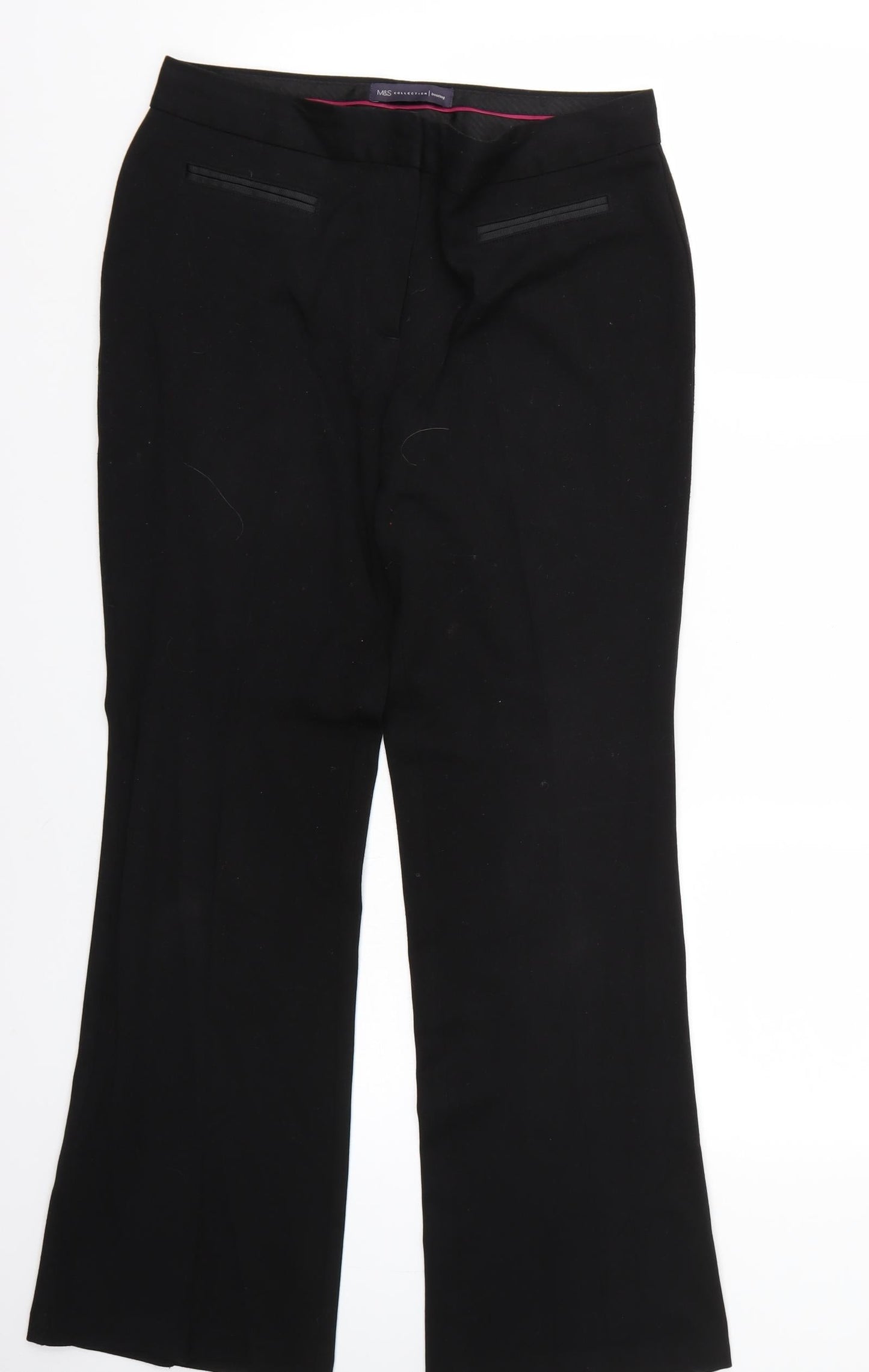 Womens UK Size 10 Marks and Spencer Regular Fit  Black Trousers