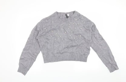 H&M Womens Grey   Pullover Jumper Size M
