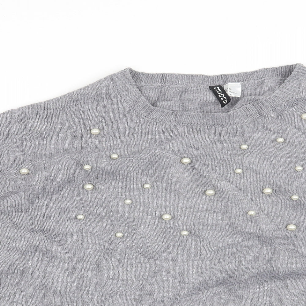 H&M Womens Grey   Pullover Jumper Size M
