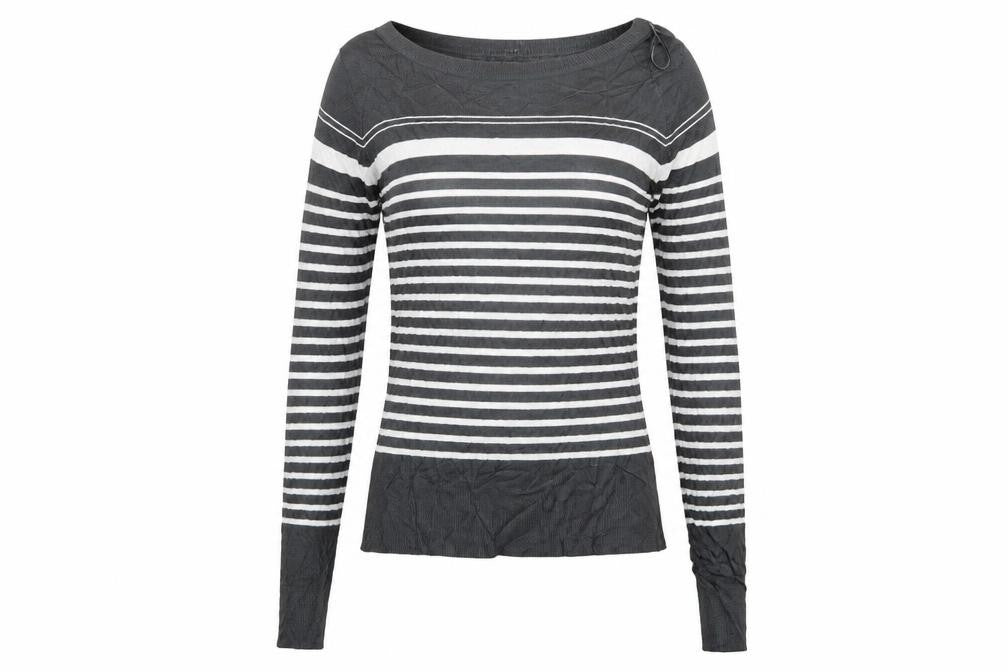 Next Womens Grey Striped  Pullover Jumper Size 8