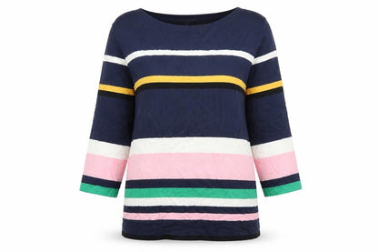 F&F Womens Blue Striped  Pullover Jumper Size 8