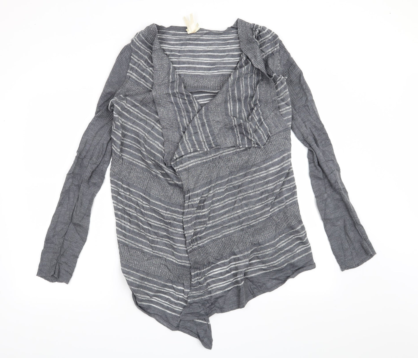 NEXT Womens Grey Striped  Cardigan Jumper Size L