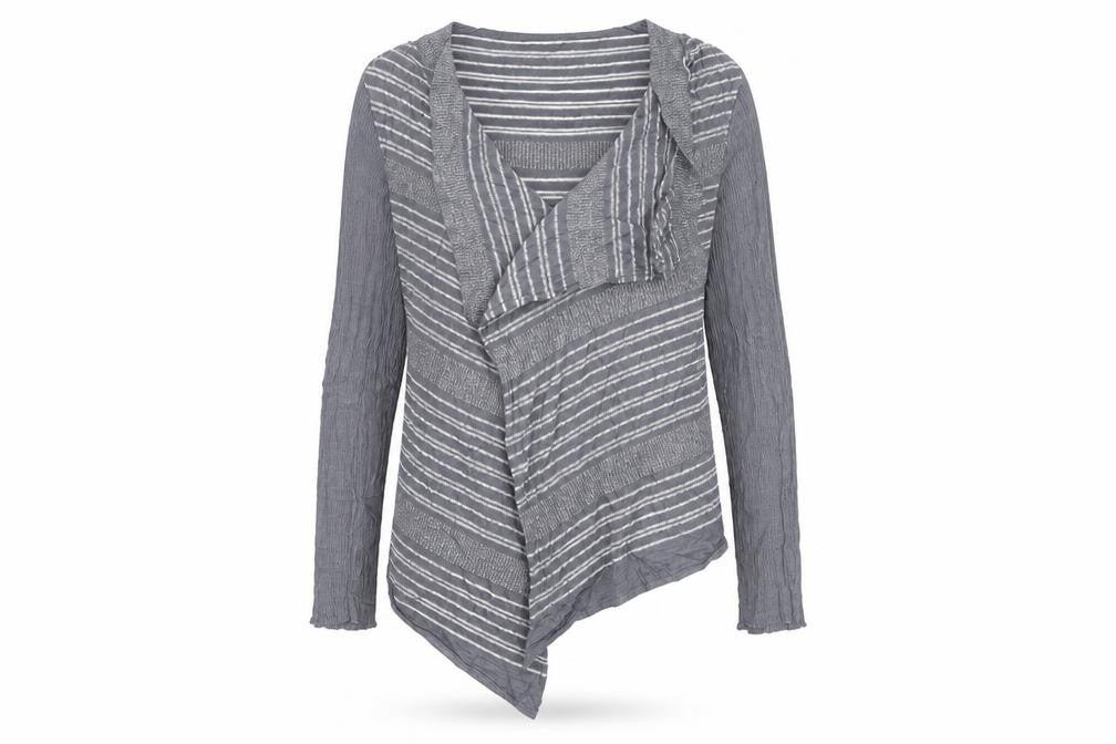 Next Womens Grey Striped  Cardigan Jumper Size L