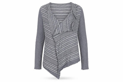 Next Womens Grey Striped  Cardigan Jumper Size L