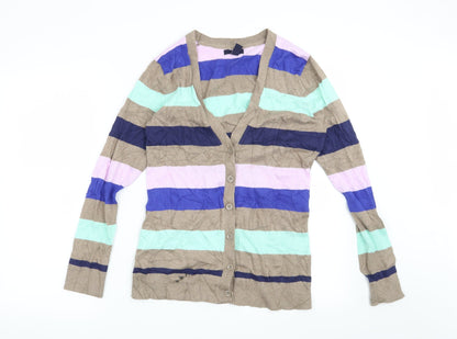 Gap Womens Brown Striped  Cardigan Jumper Size S