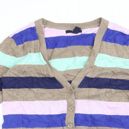 Gap Womens Brown Striped  Cardigan Jumper Size S