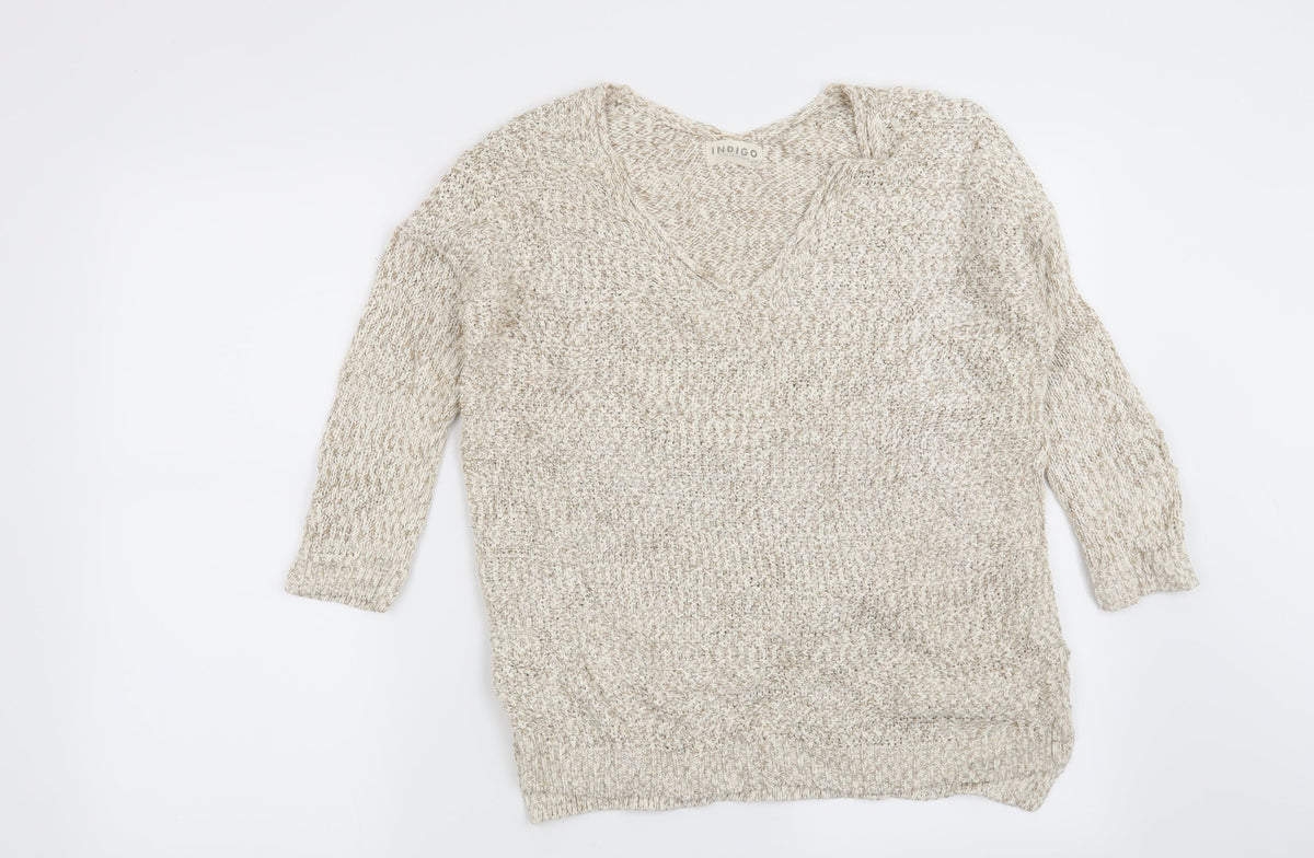 Marks & Spencer Womens Beige   Pullover Jumper Size 8