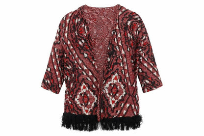H&M Womens Red Geometric  Cardigan Jumper Size S