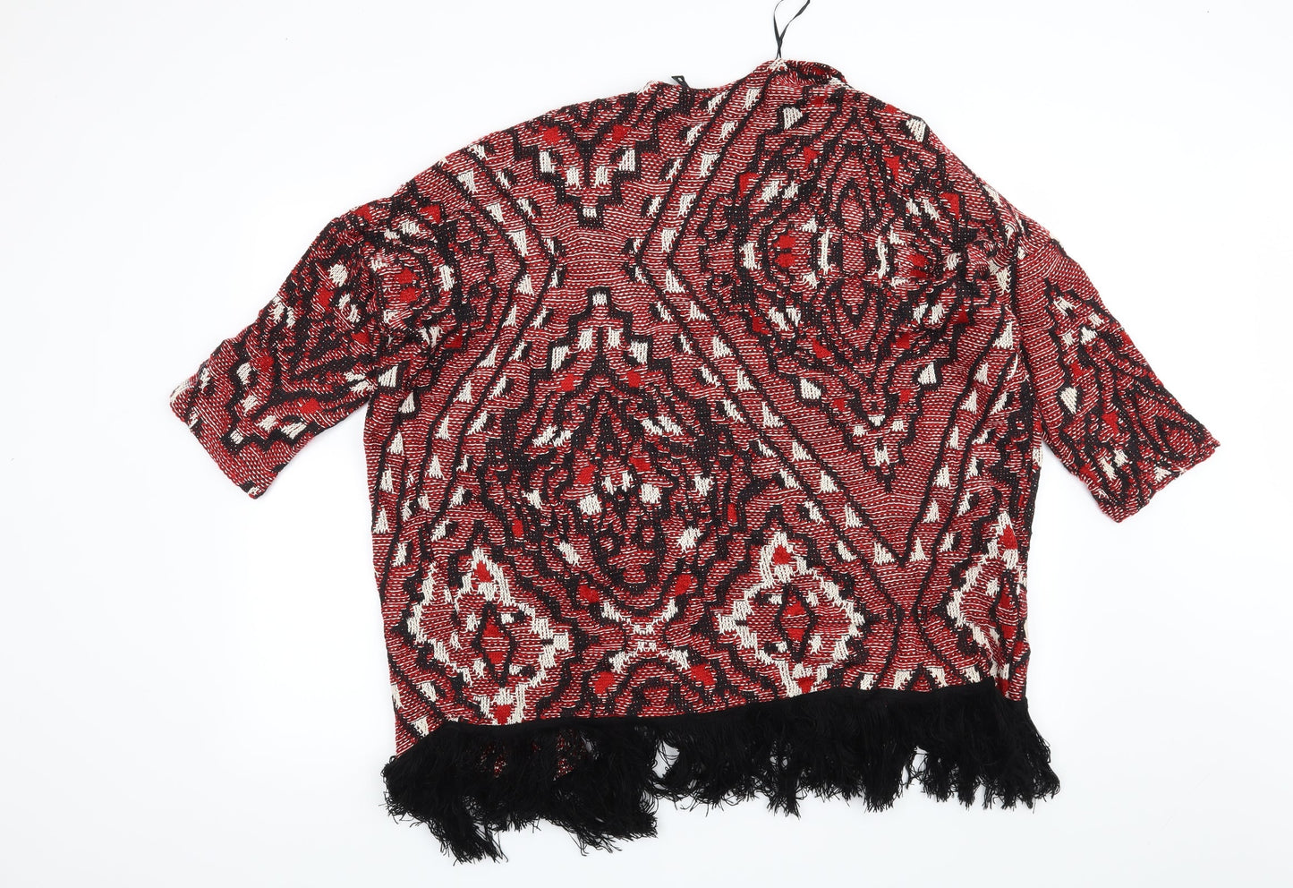 H&M Womens Red Geometric  Cardigan Jumper Size S