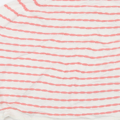 Soon Womens White Striped  Pullover Jumper Size 14
