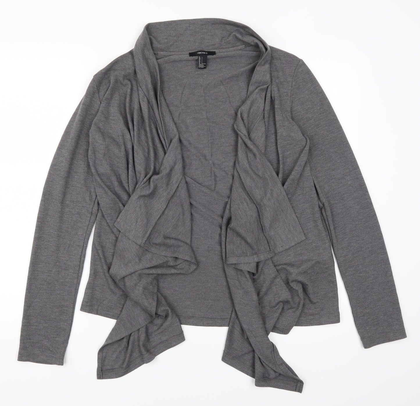 FOREVER 21 Womens Grey  Rayon Cardigan Jumper Size L  - Waterfall