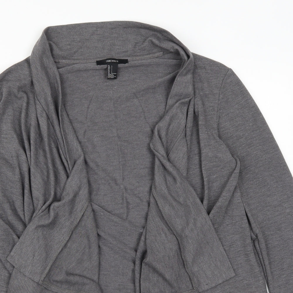 FOREVER 21 Womens Grey  Rayon Cardigan Jumper Size L  - Waterfall