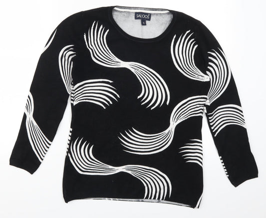 Saloos Womens Black Geometric  Pullover Jumper Size S