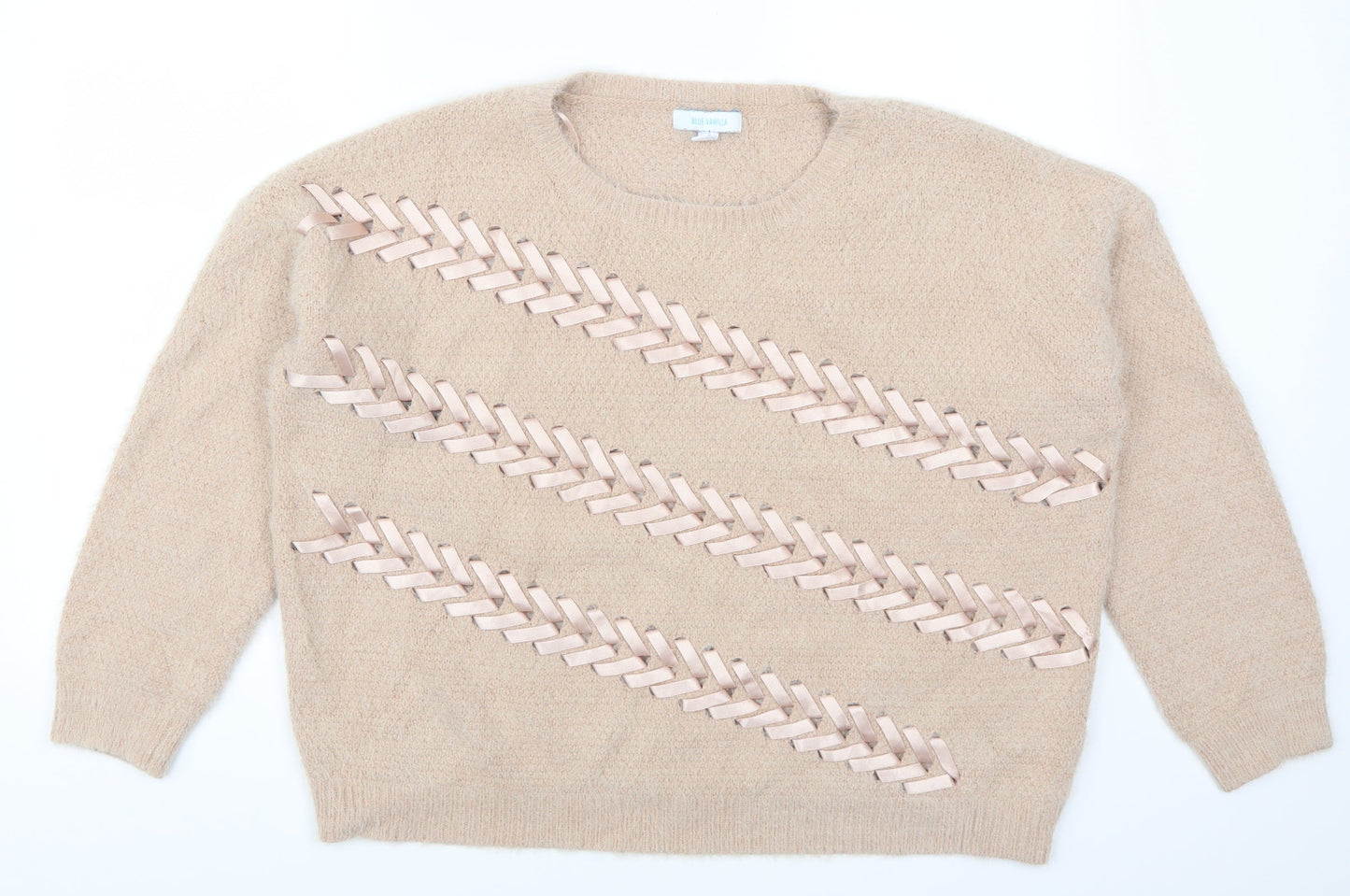 Blue Vanilla Womens Pink   Pullover Jumper Size M  - Lace up Detail