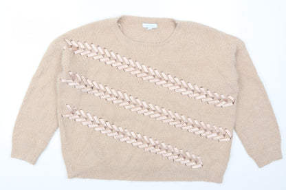 Blue Vanilla Womens Pink   Pullover Jumper Size M  - Lace up Detail
