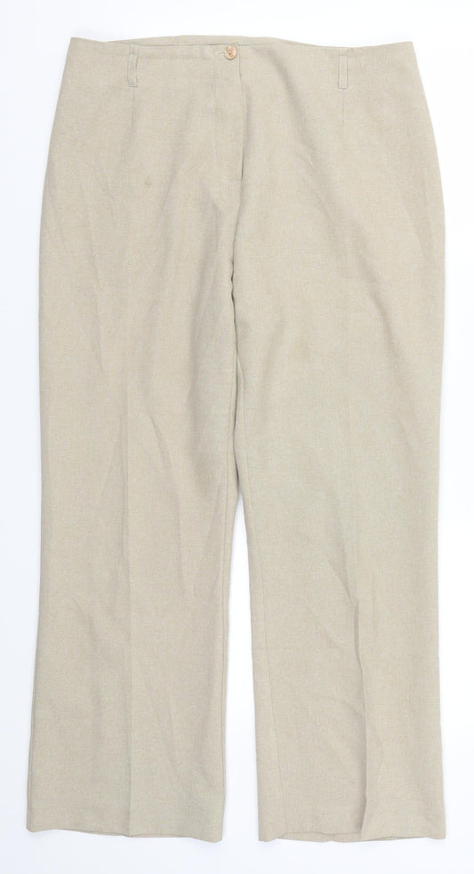 Womens UK Size 14 BHS Regular Fit  Beige Trousers