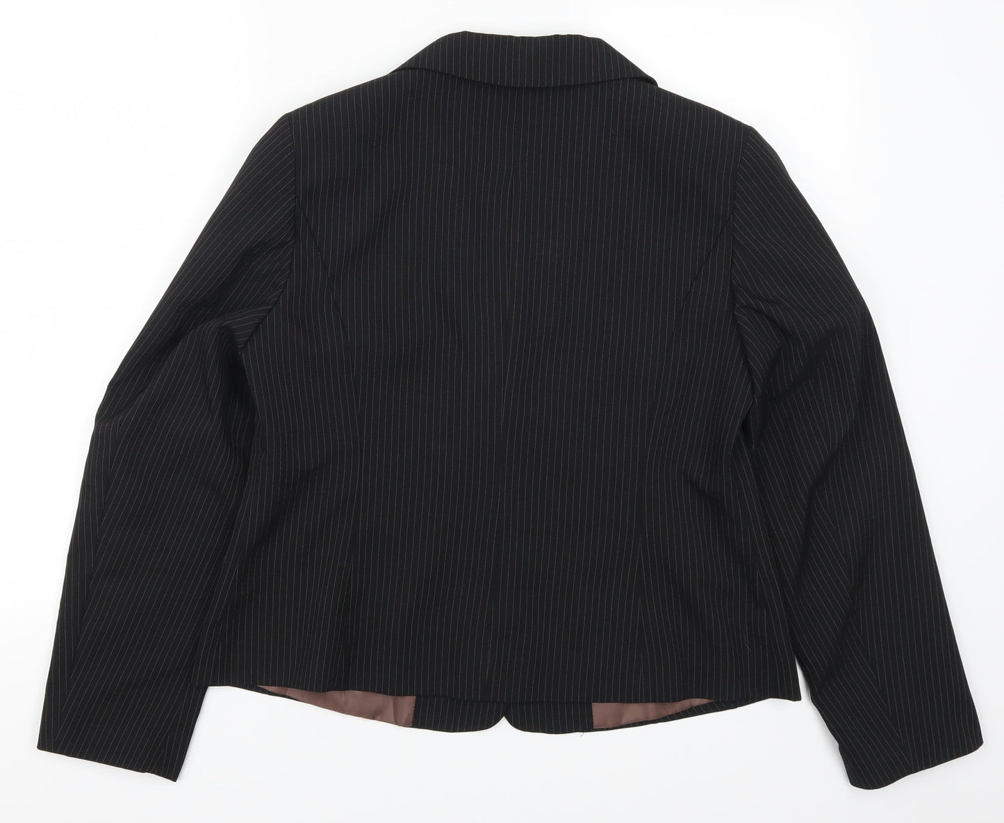 George Womens Black Striped  Jacket Suit Jacket Size 14