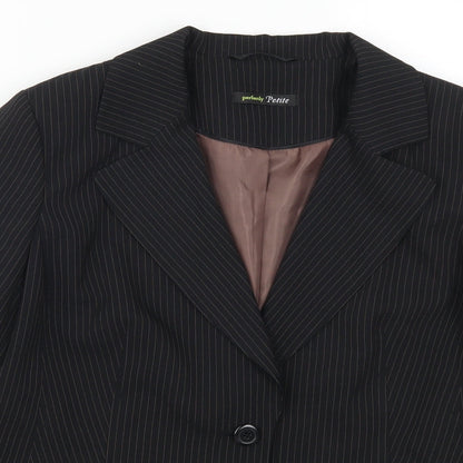 George Womens Black Striped  Jacket Suit Jacket Size 14