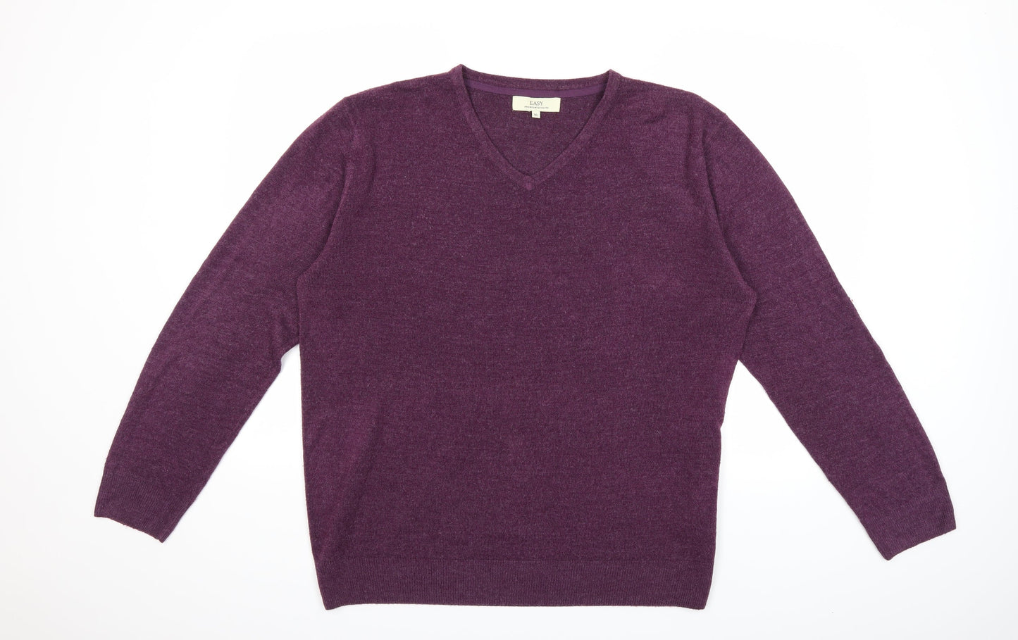 Easy Mens Purple  Knit Pullover Jumper Size XL