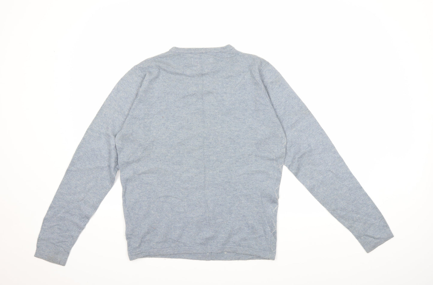 NEXT Mens Blue Check Knit Pullover Jumper Size S