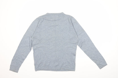 NEXT Mens Blue Check Knit Pullover Jumper Size S