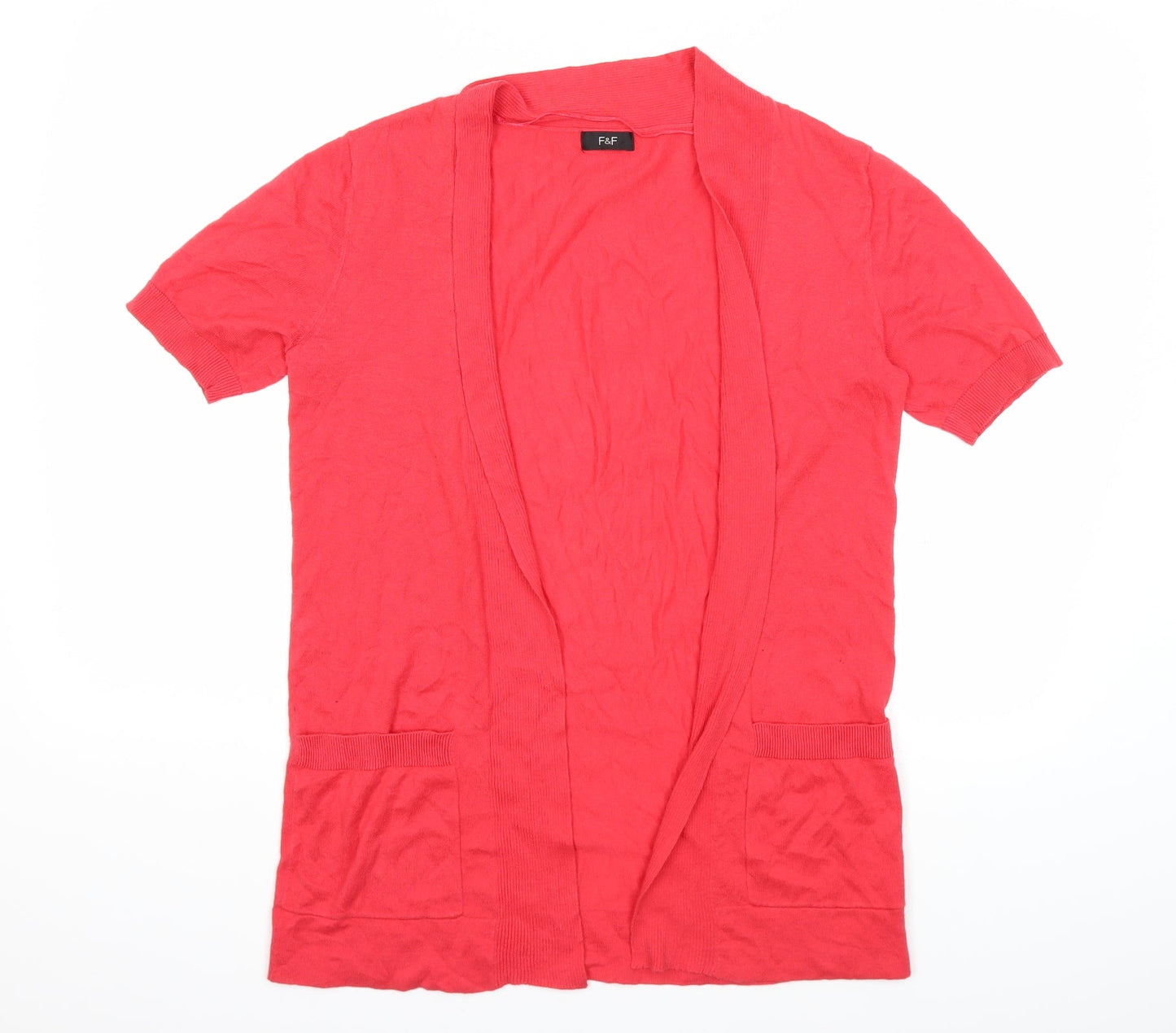 F&F Womens Red  Knit Cardigan Jumper Size 10