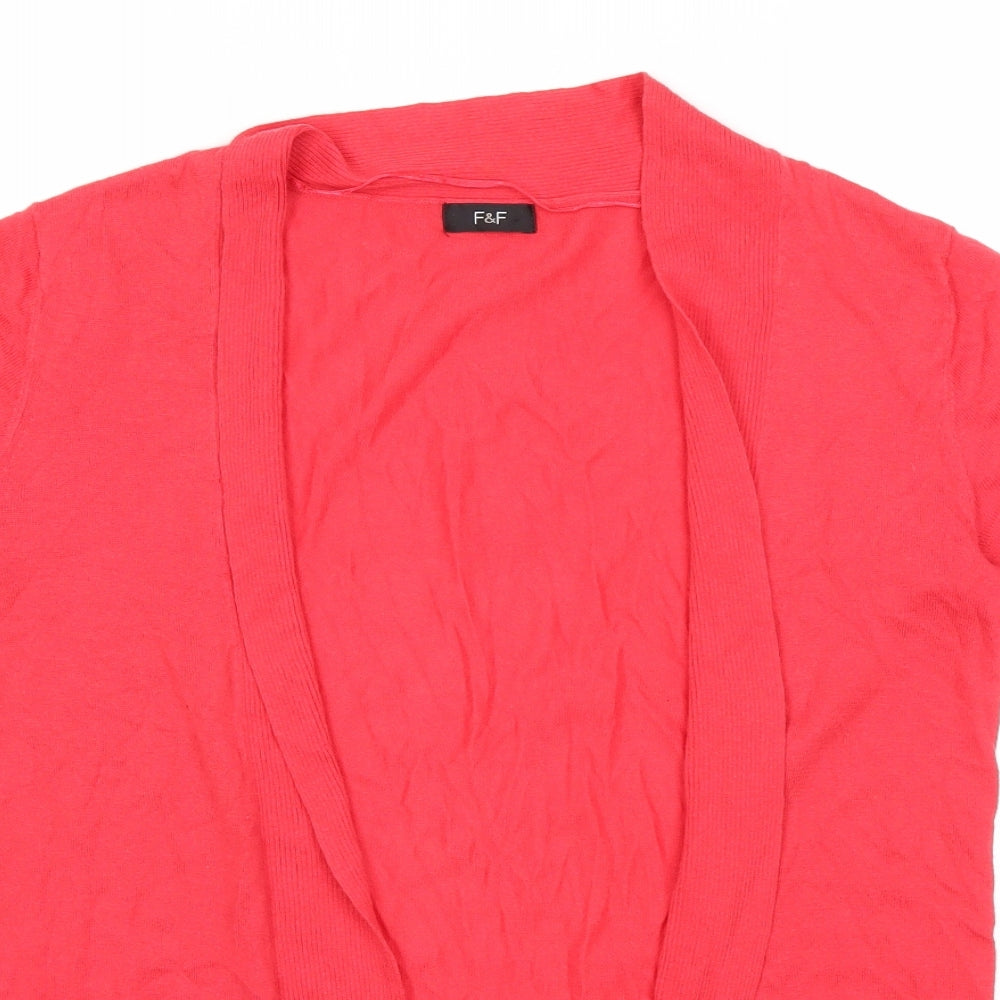 F&F Womens Red  Knit Cardigan Jumper Size 10