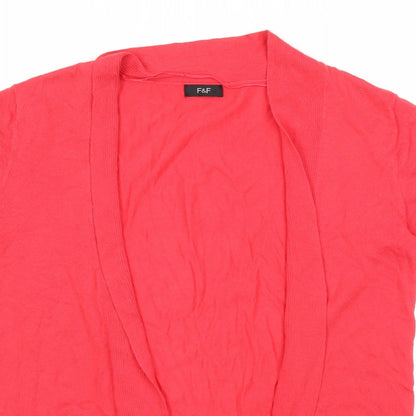 F&F Womens Red  Knit Cardigan Jumper Size 10