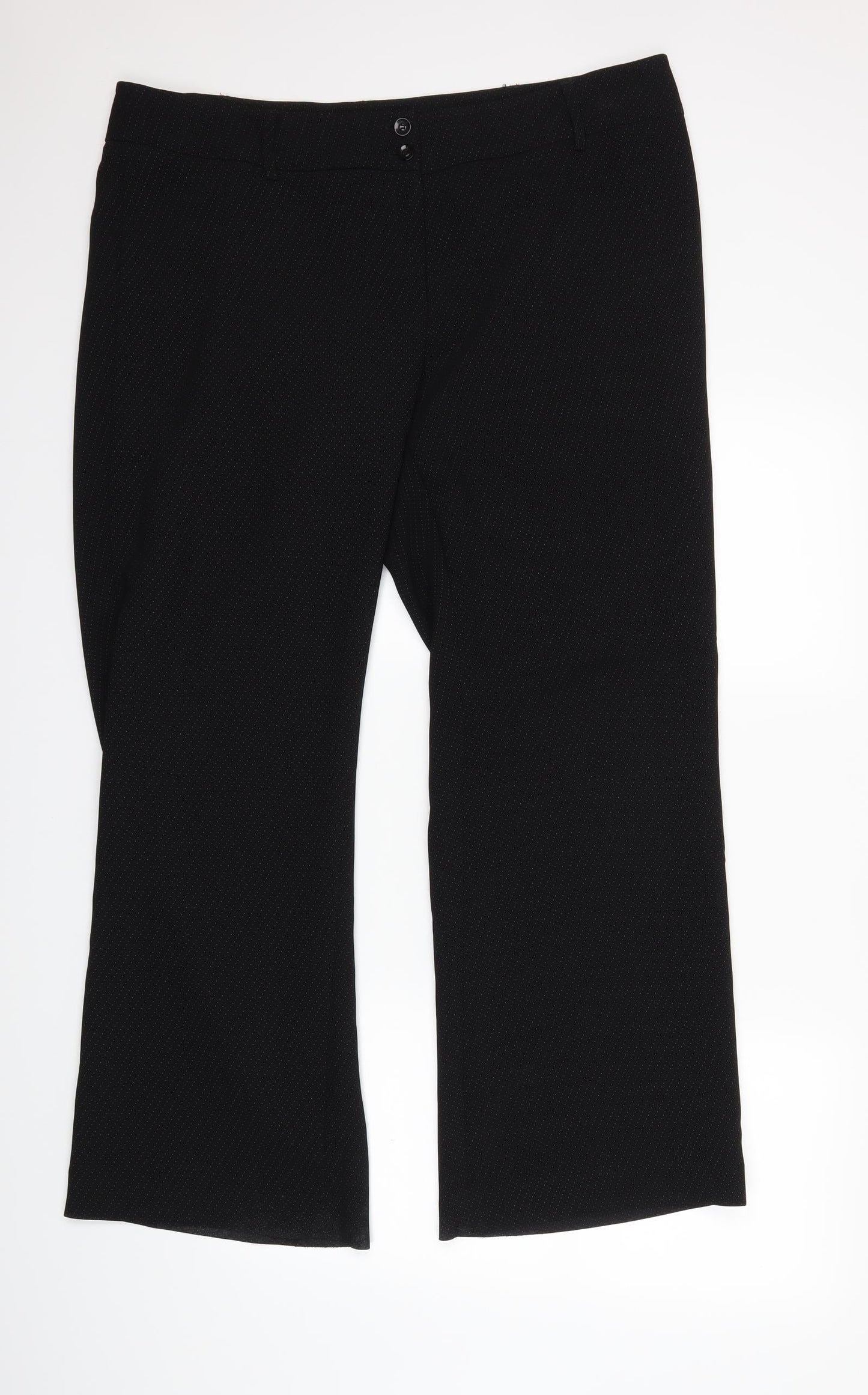 AMARANTO Womens Black Polka Dot  Trousers  Size 18 L31 in