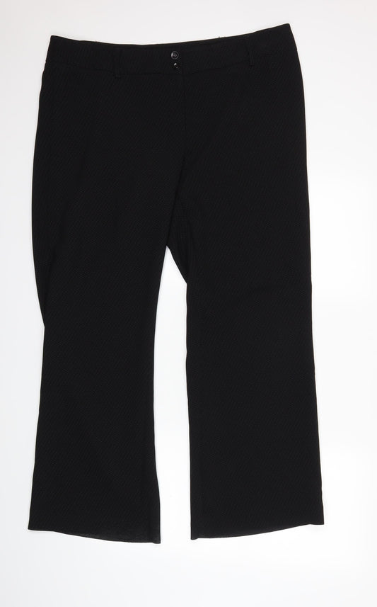 AMARANTO Womens Black Polka Dot  Trousers  Size 18 L31 in