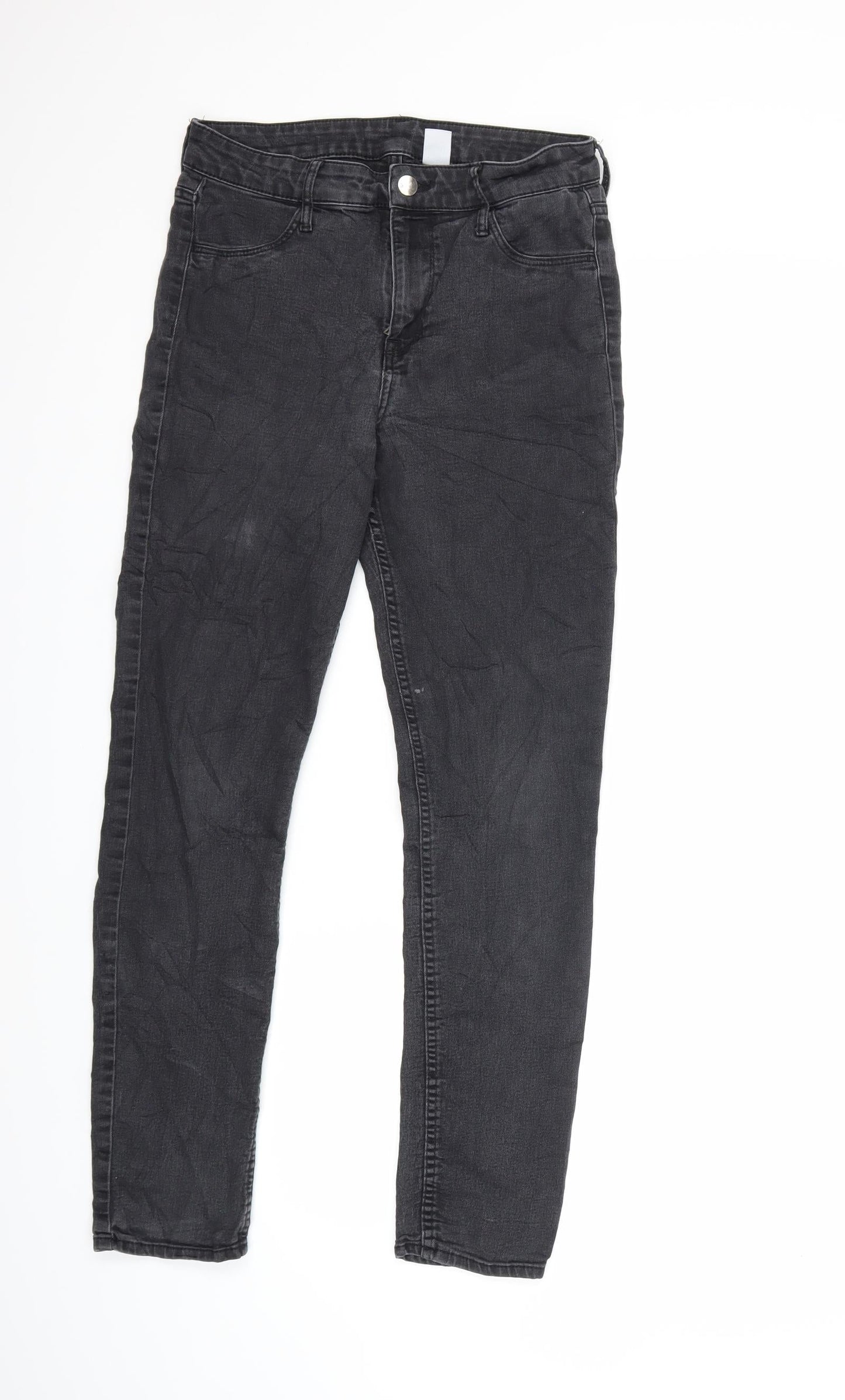 H&M Womens Black  Denim Skinny Jeans Size 30 in L28 in
