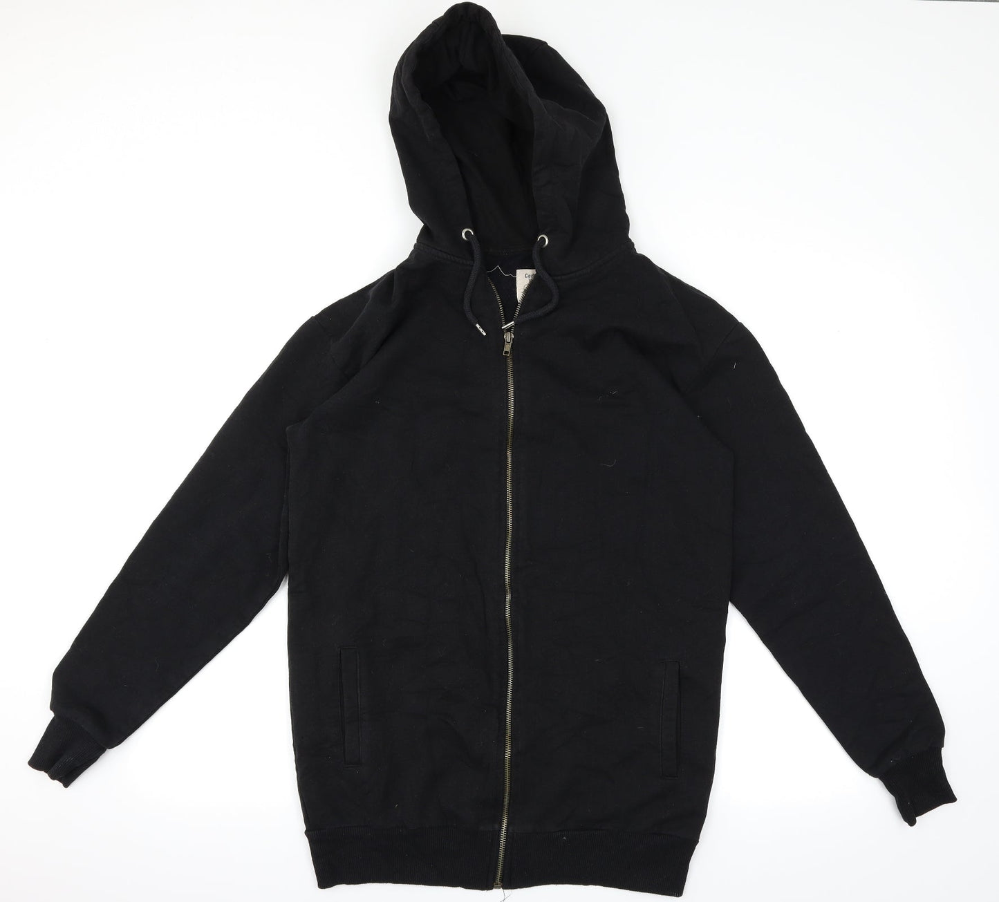 Mens UK Size XS Cedar Wood State Black Full Zip Hoodie