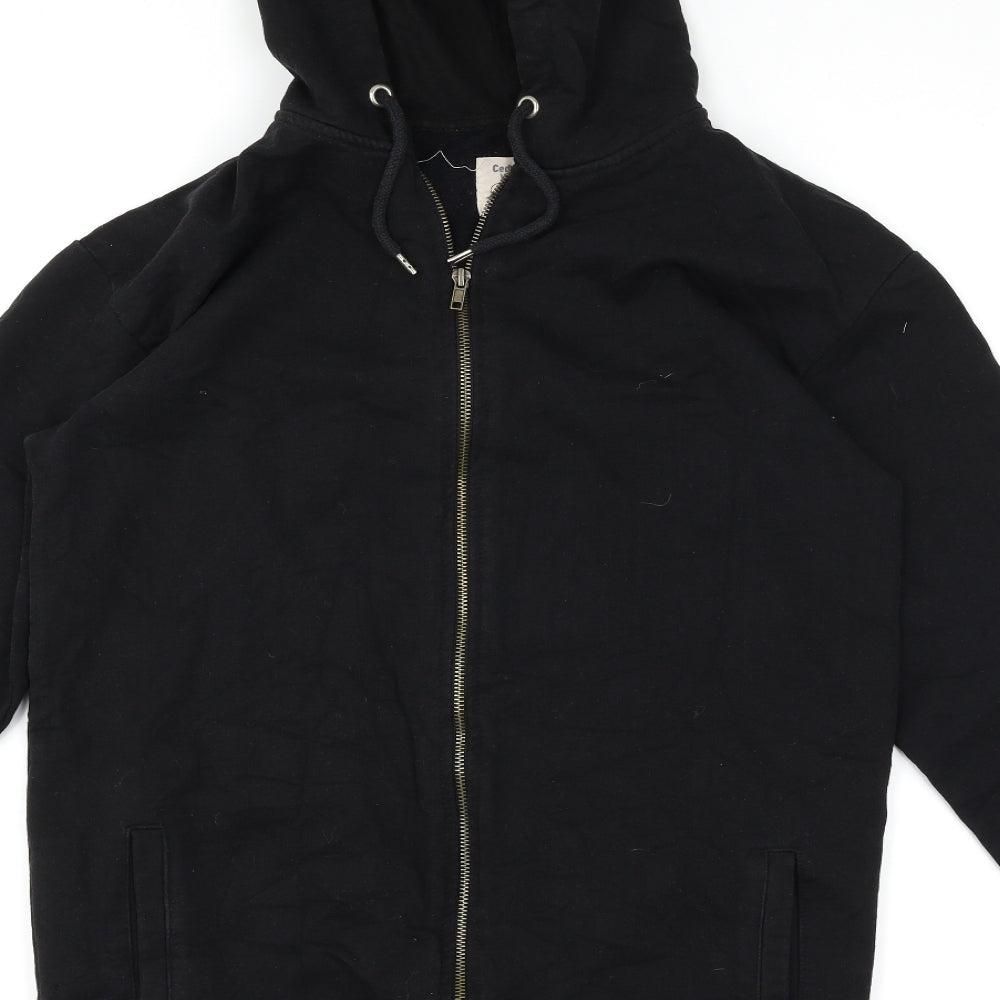 Mens UK Size XS Cedar Wood State Black Full Zip Hoodie