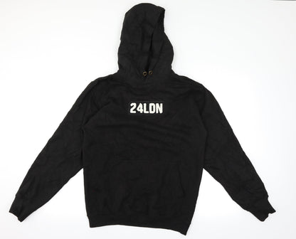 Twenty Four London Mens Black   Pullover Hoodie Size S