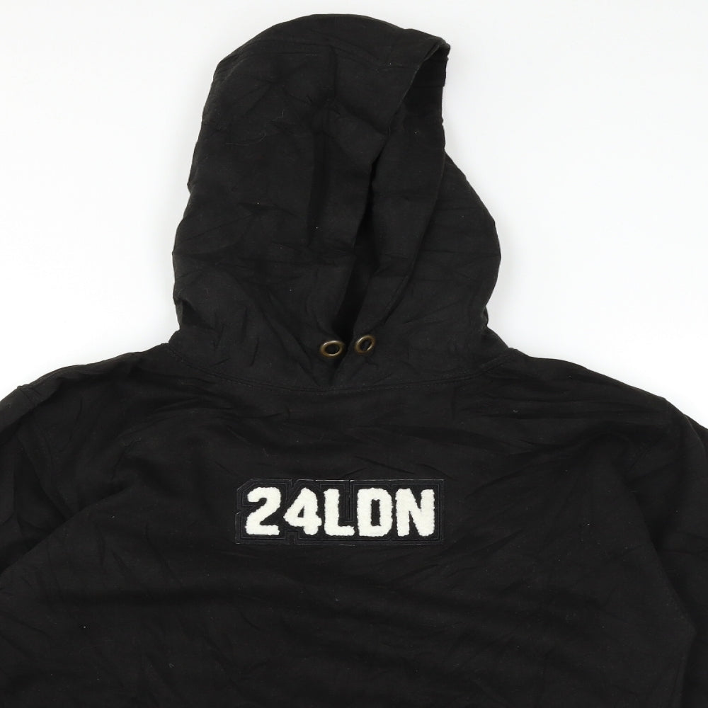 Twenty Four London Mens Black   Pullover Hoodie Size S
