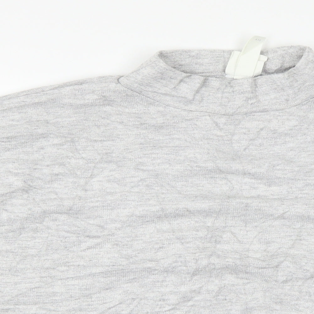 Womens UK Size XS H&M Grey Basic T-Shirt