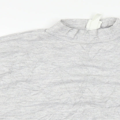 Womens UK Size XS H&M Grey Basic T-Shirt