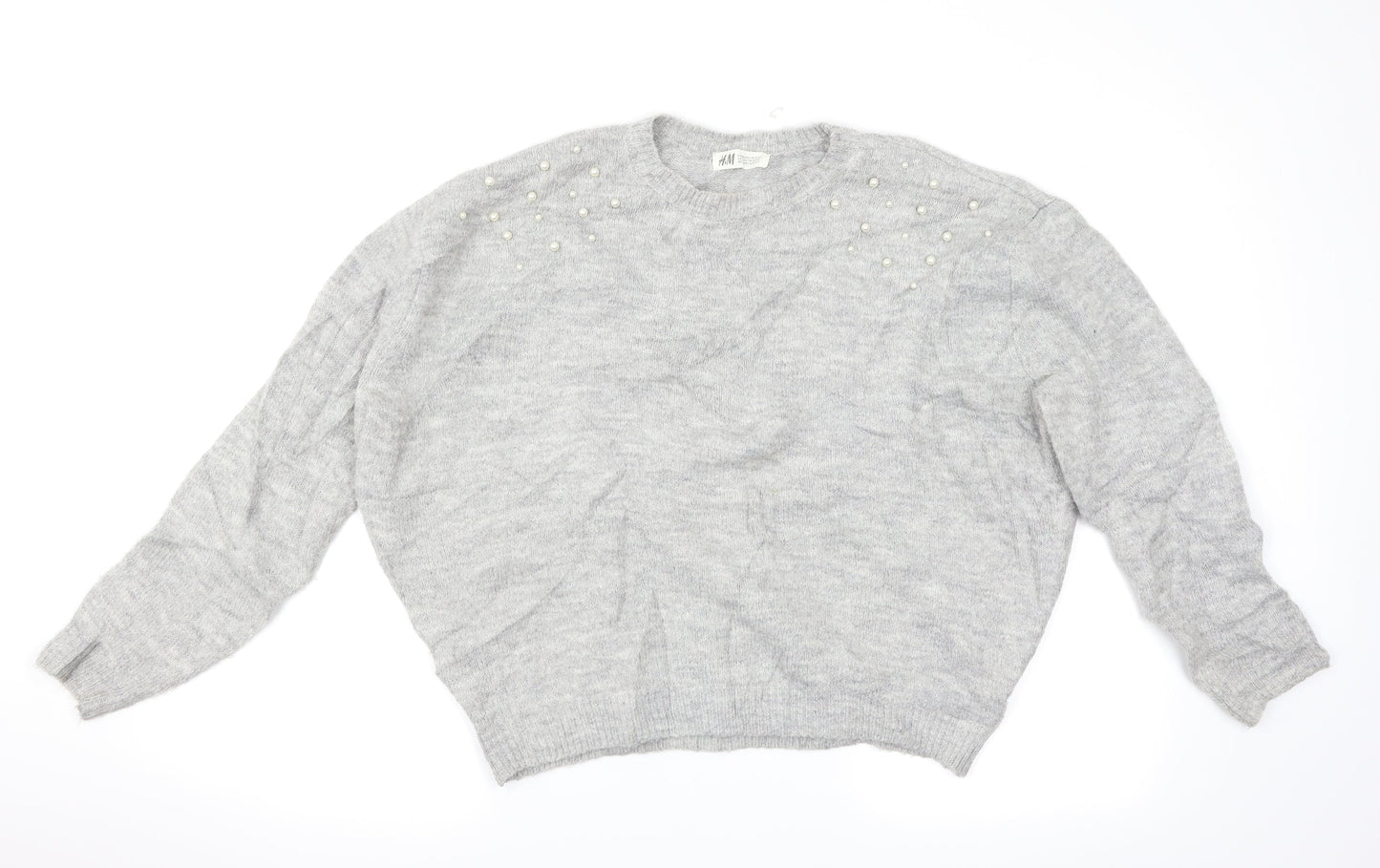 H&M Girls Grey   Pullover Jumper Size 11-12 Years