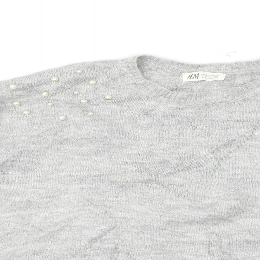 H&M Girls Grey   Pullover Jumper Size 11-12 Years