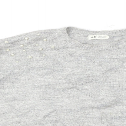 H&M Girls Grey   Pullover Jumper Size 11-12 Years