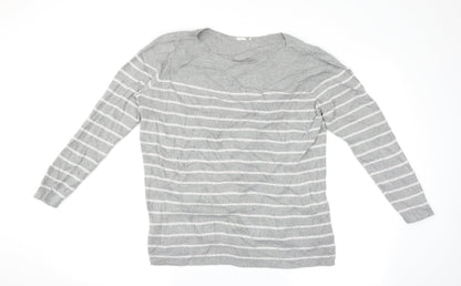 Gap Womens Grey Striped  Pullover Jumper Size 16