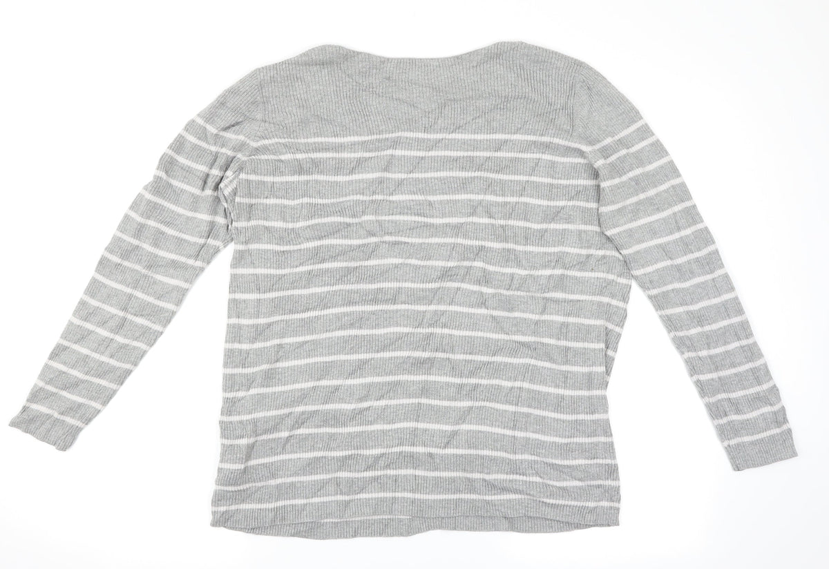 Gap Womens Grey Striped  Pullover Jumper Size 16